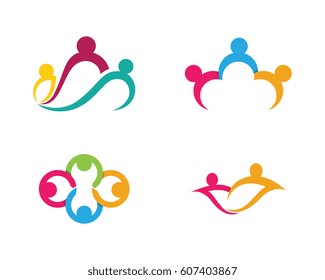 Adoption and community care Logo template vector icon
