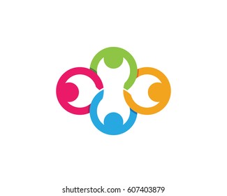 Adoption and community care Logo template vector icon
