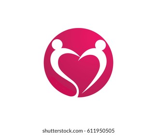 Adoption and community care Logo template vector icon