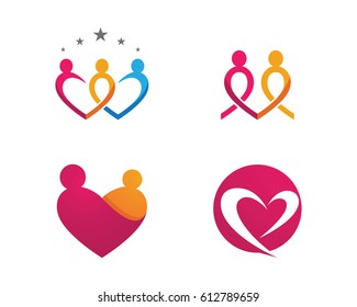 Adoption and community care Logo template vector icon