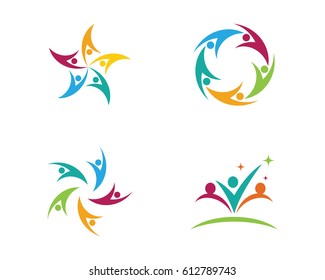 Adoption and community care Logo template vector icon