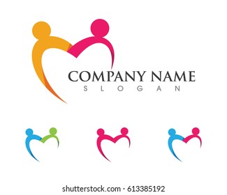 Adoption and community care Logo template vector icon