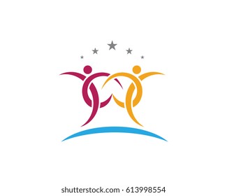 Adoption and community care Logo template vector icon