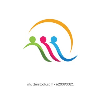 Adoption and community care Logo template vector icon