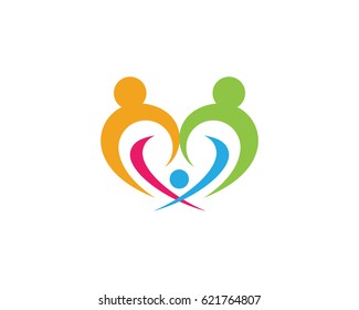 Adoption and community care Logo template vector icon