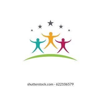 Adoption and community care Logo template vector icon