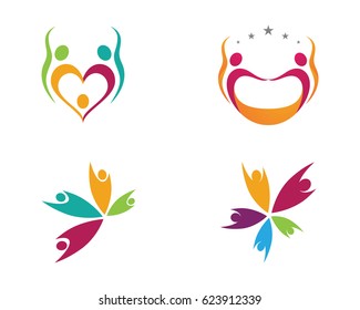 Adoption and community care Logo template vector icon