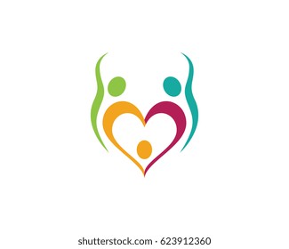 Adoption and community care Logo template vector icon
