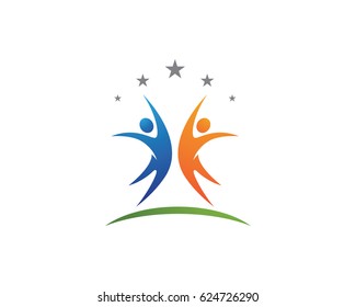 Adoption and community care Logo template vector icon