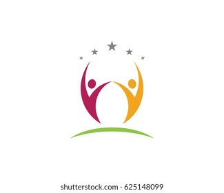 Adoption and community care Logo template vector icon