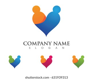 Adoption and community care Logo template vector icon