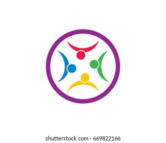Adoption and community care Logo template vector icon