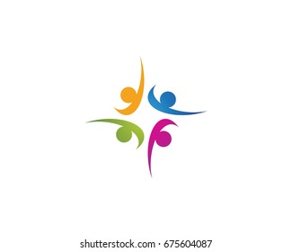 Adoption and community care Logo template vector icon