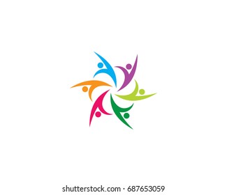 Adoption and community care Logo template vector icon