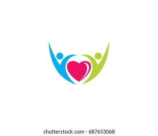 Adoption and community care Logo template vector icon