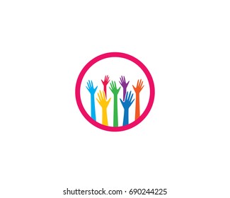 Adoption and community care Logo template vector icon