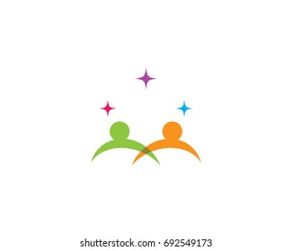 Adoption and community care Logo template vector icon
