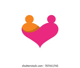 Adoption and community care Logo template vector icon