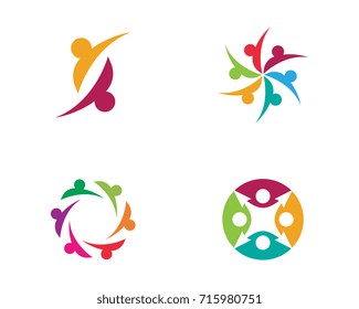 Adoption and community care Logo template vector icon