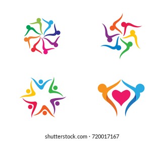 Adoption and community care Logo template vector icon