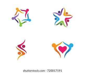 Adoption and community care Logo template vector icon