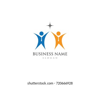 Adoption and community care Logo template vector icon	