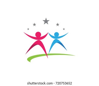 Adoption and community care Logo template vector icon