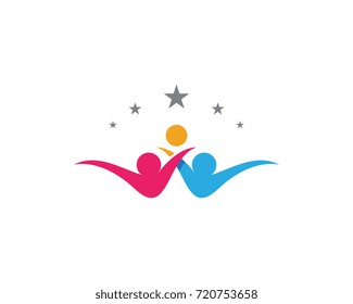 Adoption and community care Logo template vector icon