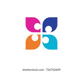 Adoption and community care Logo template vector icon