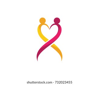 Adoption and community care Logo template vector icon