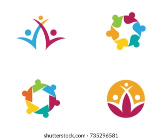 Adoption and community care Logo template vector icon