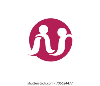 Adoption and community care Logo template vector icon
