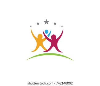 Adoption and community care Logo template vector icon