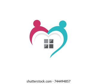 Adoption and community care Logo template vector icon