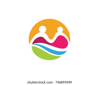 Adoption and community care Logo template vector icon