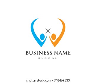 Adoption and community care Logo template vector icon
