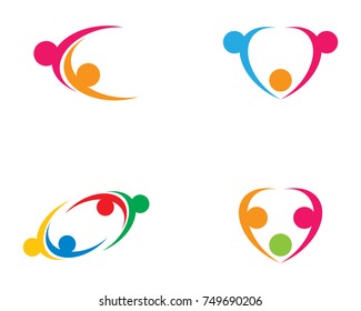 Adoption and community care Logo template vector icon	
