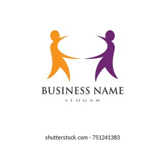 Adoption and community care Logo template vector icon