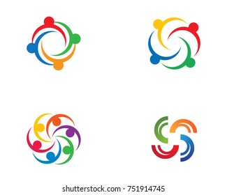 Adoption and community care Logo template vector icon