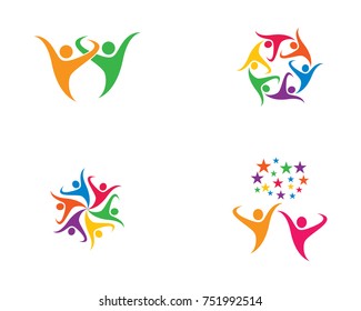 Adoption and community care Logo template vector icon