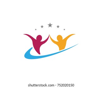 Adoption and community care Logo template vector icon