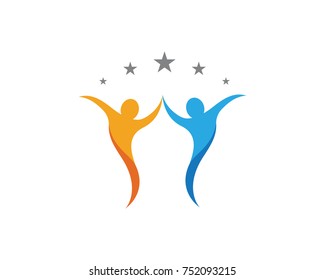 Adoption and community care Logo template vector icon