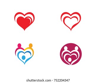 Adoption and community care Logo template vector icon