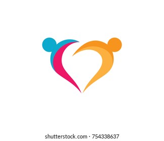 Adoption and community care Logo template vector icon