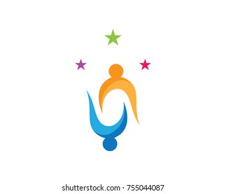Adoption and community care Logo template vector icon
