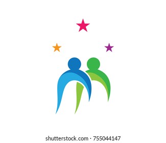 Adoption and community care Logo template vector icon