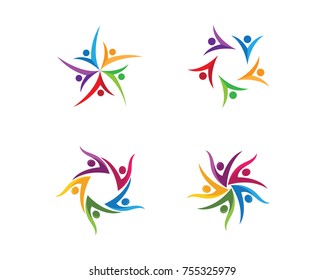 Adoption and community care Logo template vector icon