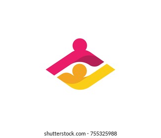 Adoption and community care Logo template vector icon