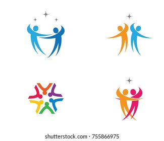 Adoption and community care Logo template vector icon