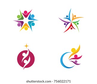 Adoption and community care Logo template vector icon
